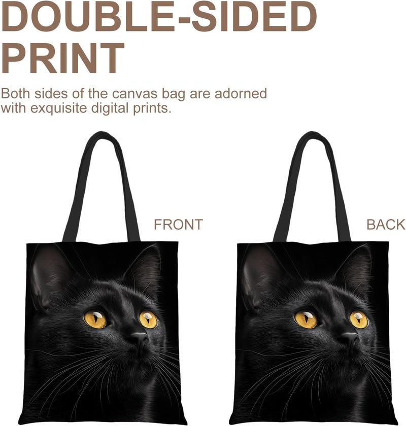 ANNA QUEEN Cat Tote Bag Shoulder Bag Handle Bag for Gym Yoga Picnic Beach Kitchen Reusable - Image 2